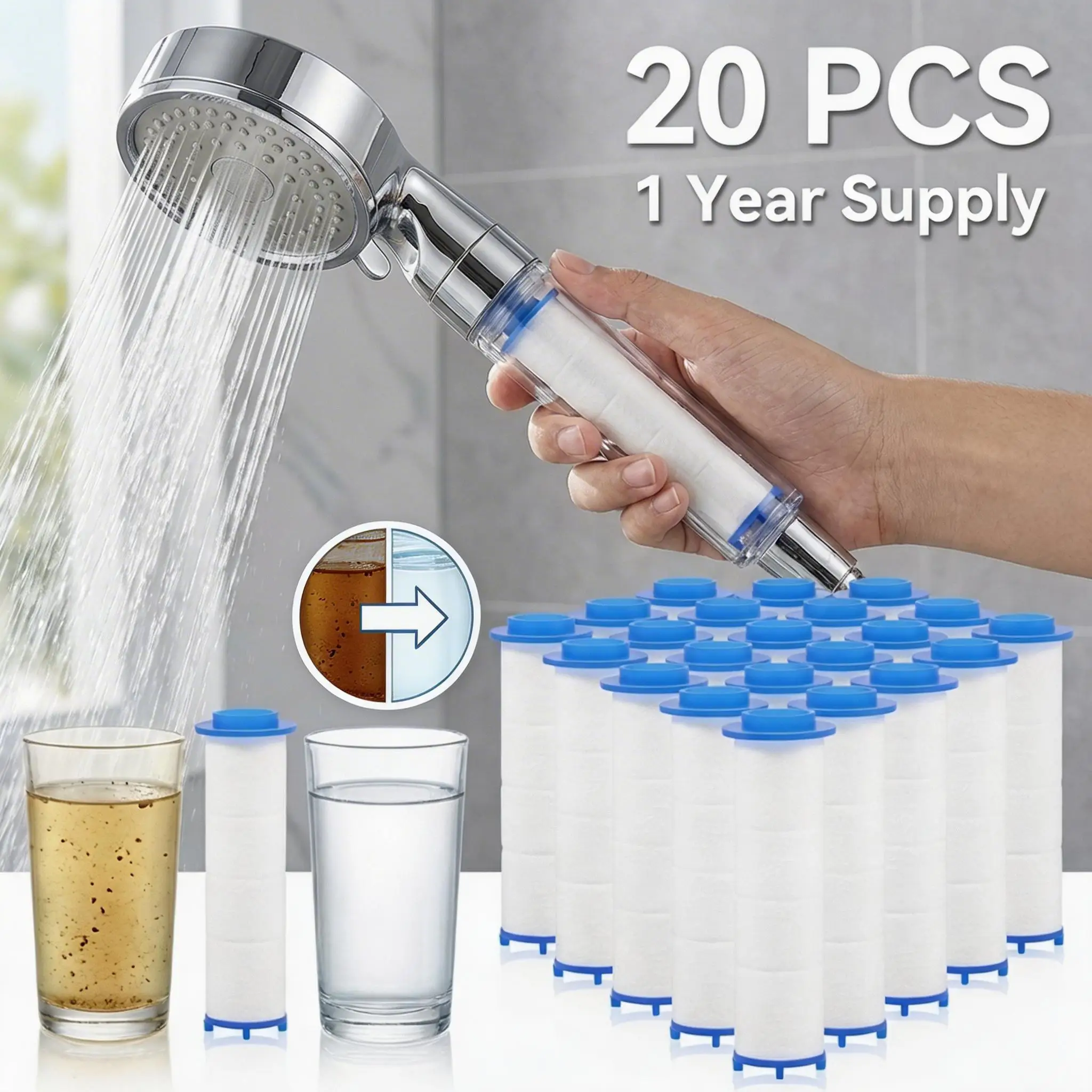 Shower Valve Cartridge - 20 шт. сменных фильтров для душевой